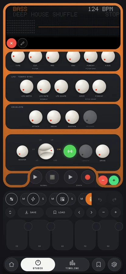 BASS synth with wobble LFO and pitch drop